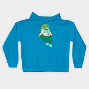 Chubby Green-Haired Mermaid Kids Hoodie